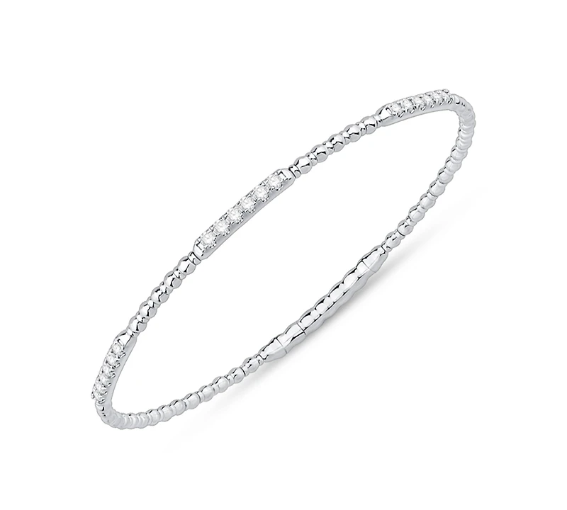 Macy's Diamond Flexible Bangle Bracelet (1/2 ct. t.w.) in Sterling Silver