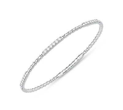 Macy's Diamond Flexible Bangle Bracelet (1/2 ct. t.w.) in Sterling Silver