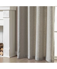 Awesome Home Linen Blend Solid Striped Room Darkening Curtains Pair