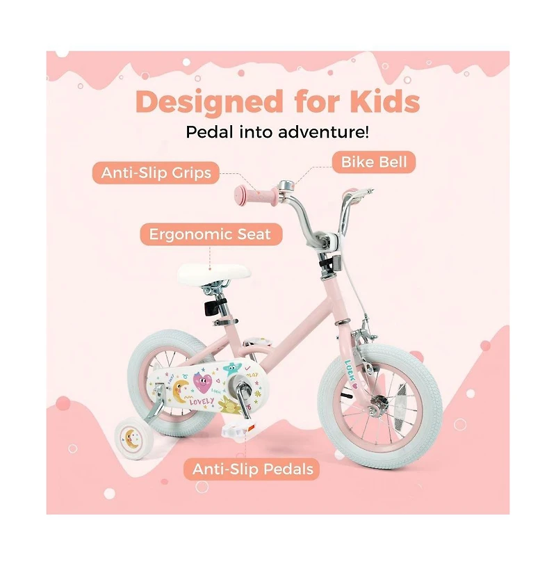 Hongge Inch Kids Bike with Adjustable Training Wheels