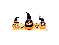 Mondawe 8 ft Inflatable Pumpkin Family Waterproof Halloween Yard Decoration with Led Lights