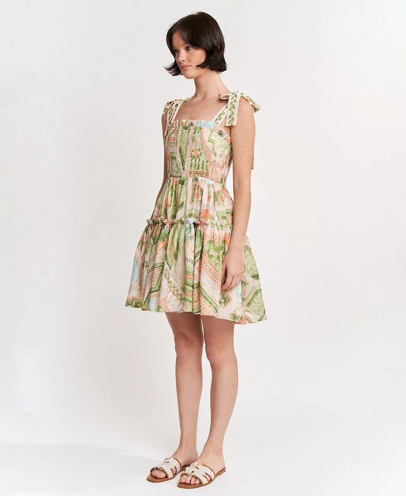 En Saison Women's Sariyah Square Neck Tiered Mini Dress