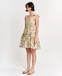 En Saison Women's Sariyah Square Neck Tiered Mini Dress