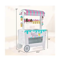 Hongge Kids Ice Cream Cart Playset with Display Rack and Accessories