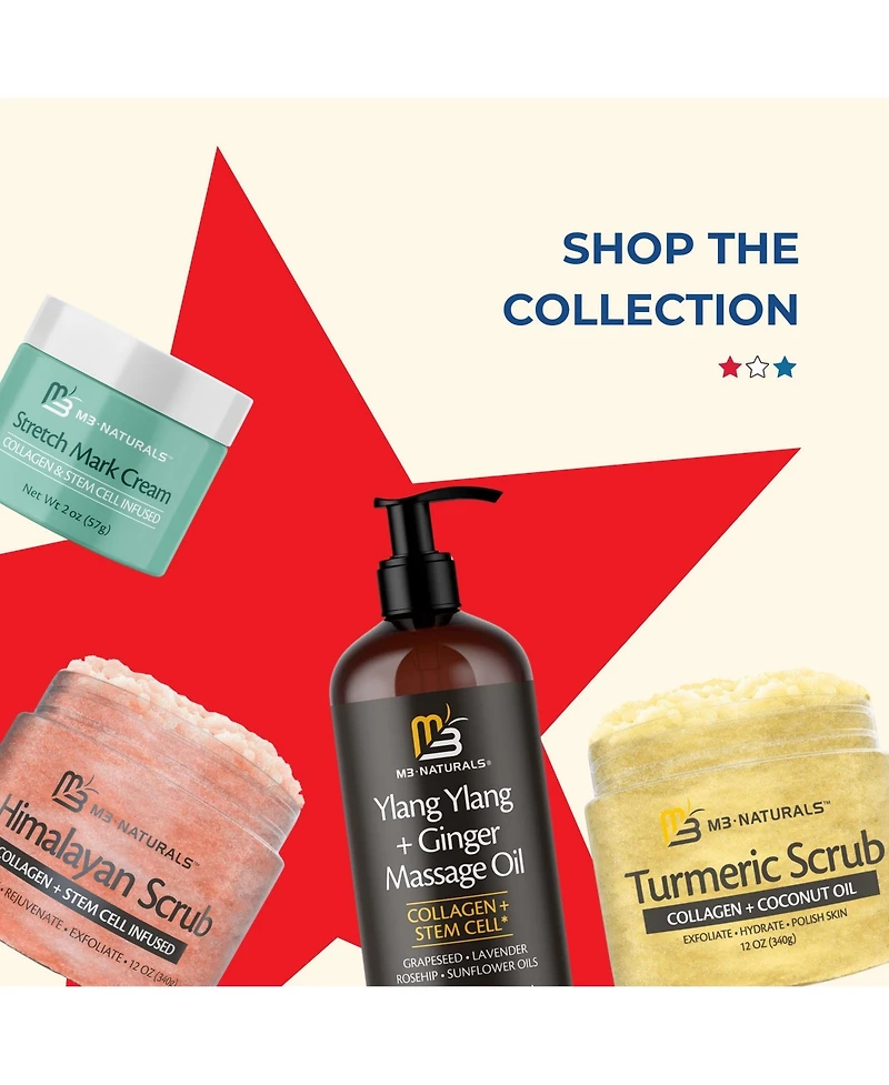 M3 Brown Sugar Body Scrub with Collagen Stem Cell Exfoliating Body Scrubber Face Cleanser Fight Skin Care Appearance Cellulite Fine Line Stretch Mark