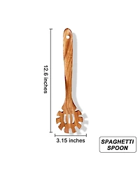 Sugift 9-Piece Natural Teak Wooden Kitchen Utensils Set