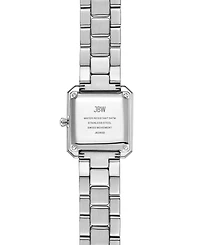 Jbw Women's Arc Crystal Diamond (0.06 ct. t.w.) Swiss Quartz Stainless Steel Watch, 23mm