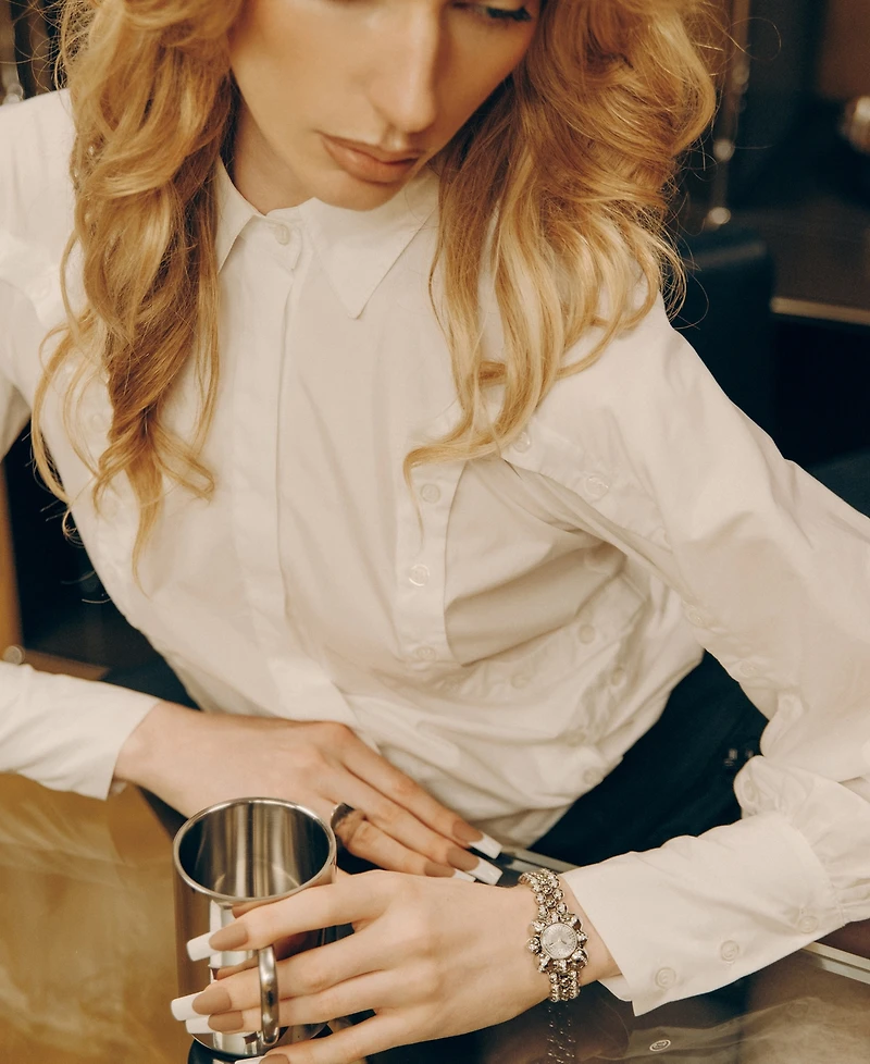 Jbw Women's Atmosphere Crystal Swiss Quartz Stainless Steel Watch, 30mm