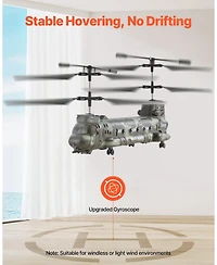 Mecale Rc Helicopter, 2.4GHz Military 3.5-Channel with Led Lights, 20 Min Flight, One-Key Takeoff/Landing Toy for Kids 8