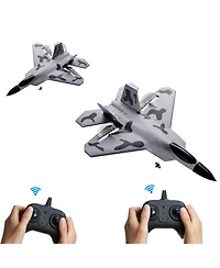 Mecale Rc Plane, 2.4GHz 2-Channel Fighter with 6-Axis Gyro, 2 Batteries, Ready-to-Fly Glider for Adults & Kids