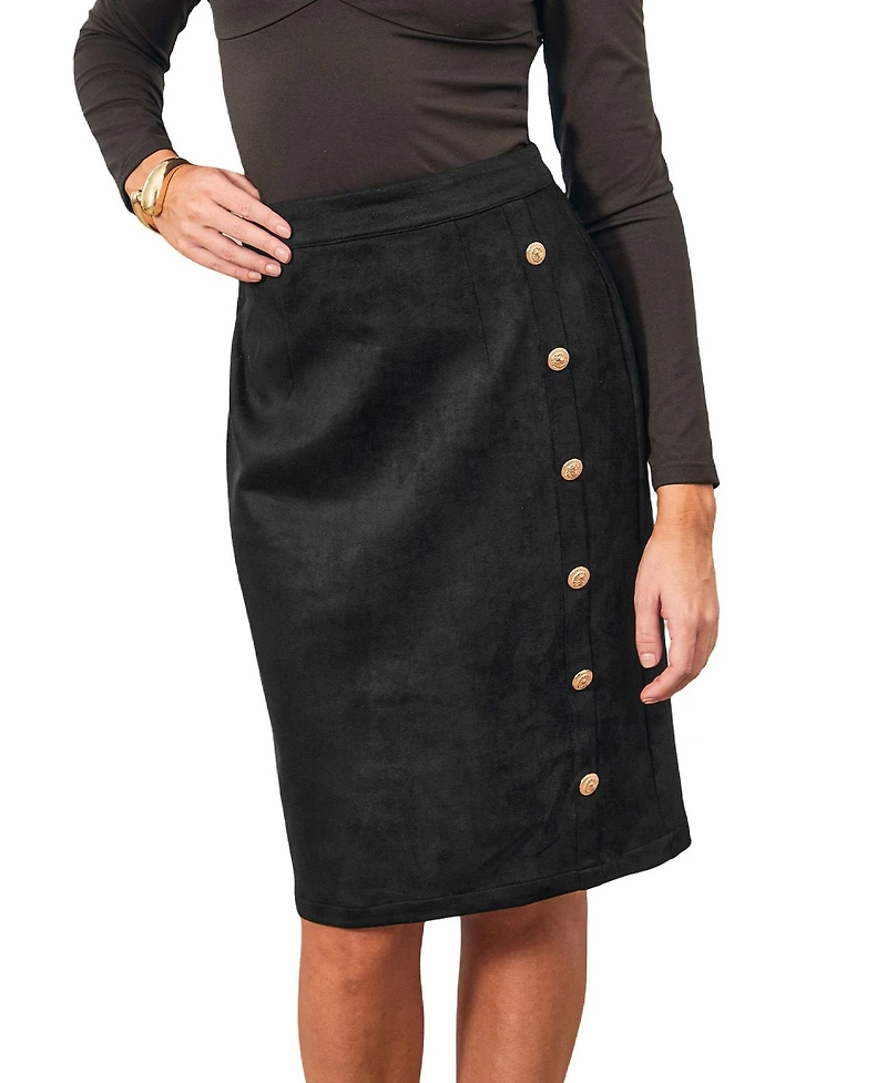 Cupshe Women's Magnetic Black Midi Skirt