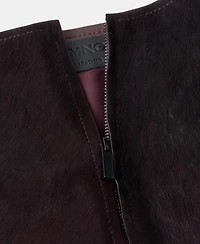 Mango Women's Fur Leather Mini-Skirt