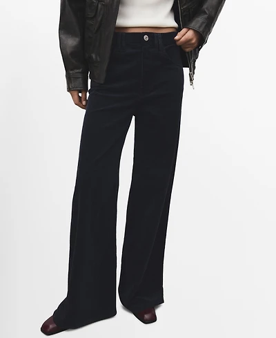 Mango Women's Wide-Leg Corduroy Jeans