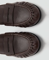 Mango Women's Leather Penny Loafers