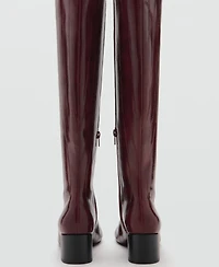 Mango Women's Textured Heeled Boots