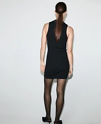 Mango Women's Sequin Collar Knitted Dress