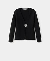 Mango Women's Jewel Button Knitted Cardigan