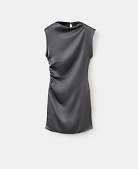Mango Women's Creased Effect Satin Dress
