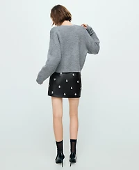 Mango Women's Studded Faux-Leather Skirt