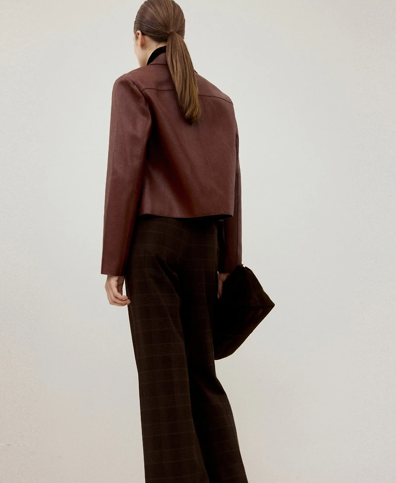 Mango Women's Pockets Faux-Leather Jacket