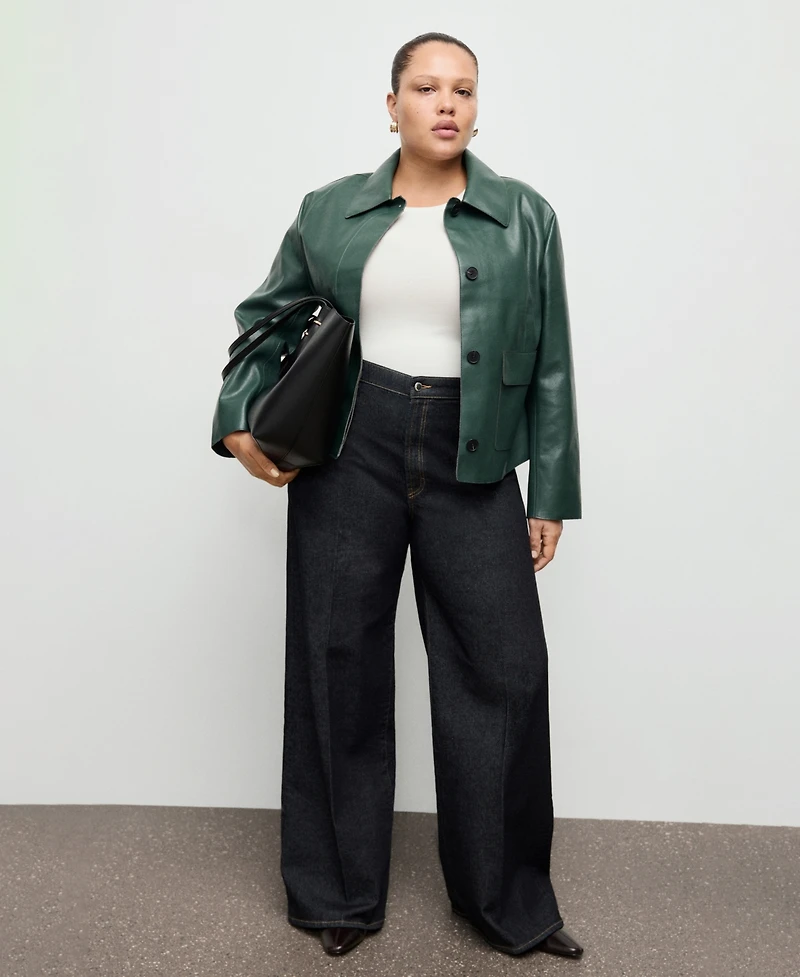Mango Women's Pockets Faux-Leather Jacket
