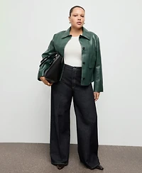 Mango Women's Pockets Faux-Leather Jacket