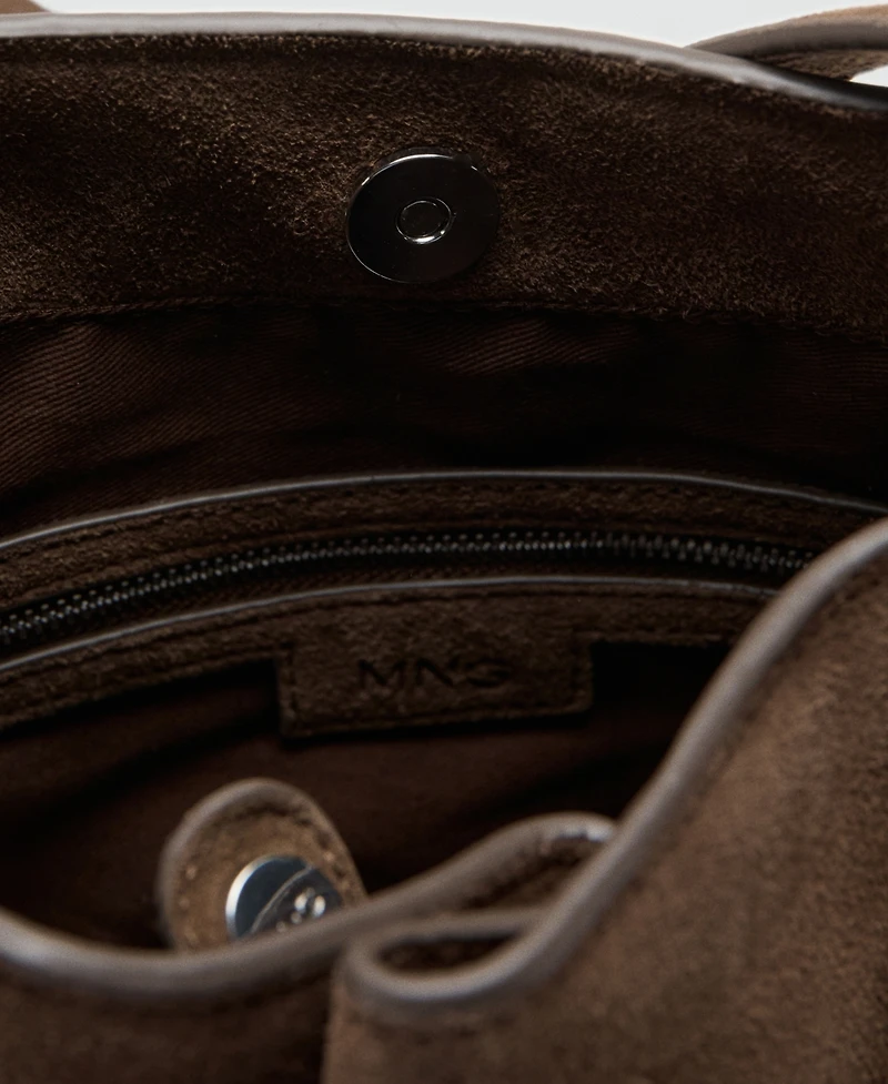 Mango Women's Suede Bucket Bag