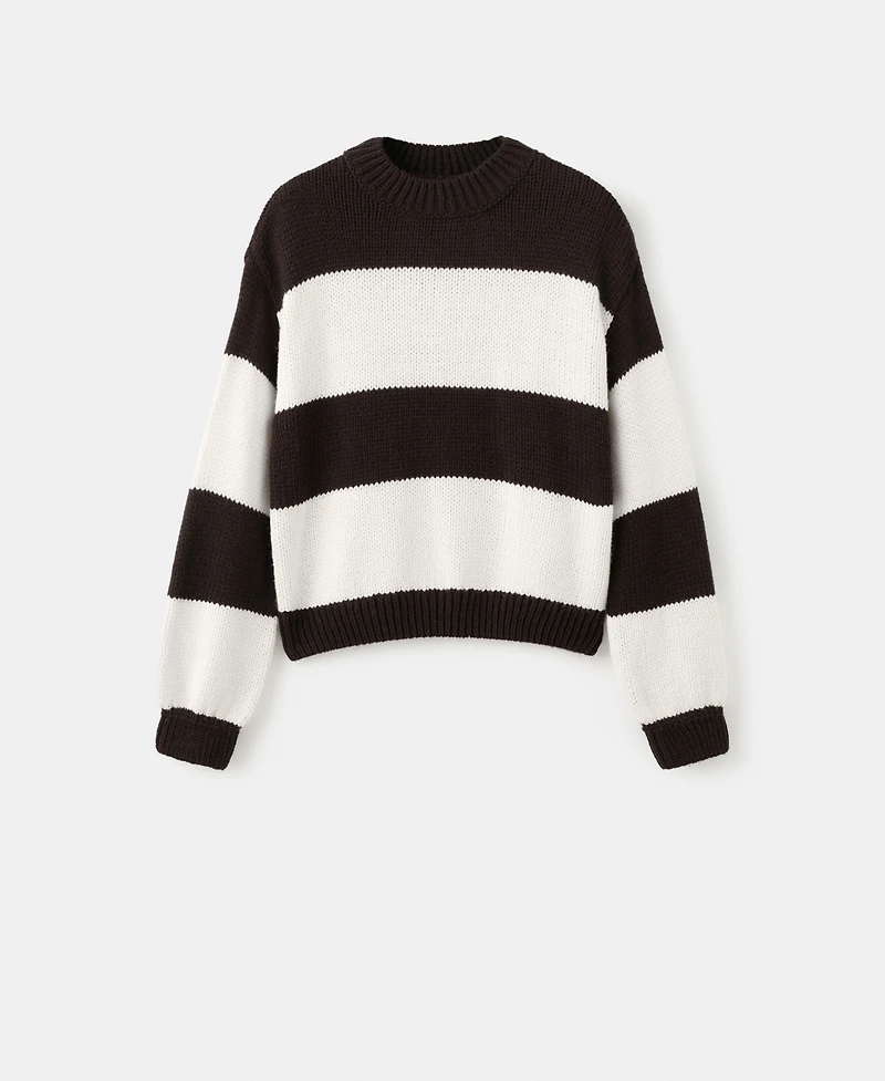 Mango Women's Knit Striped Sweater