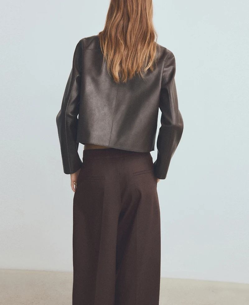 Mango Women's Pockets Faux-Leather Jacket