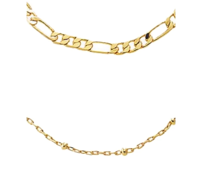 by Adina Eden Two In One Figaro X Ball Chain Necklace