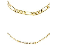 by Adina Eden Two In One Figaro X Ball Chain Necklace