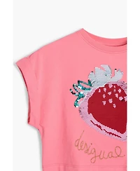 Desigual Girls Girls's Strawberry sequin cropped T-shirt