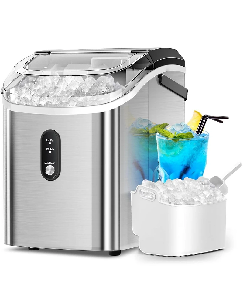 Cowsar Nugget Ice Makers Countertop, Pellet Ice Maker Machine with Soft Chewable Ice, 34lbs/Day, Pebble Ice Maker Countertop with Self-Cleaning