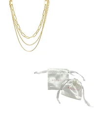 Adornia Box Chain, Ball Chain, and Oversized Paper Clip Chain Necklace Set