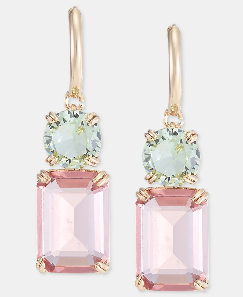 Lauren Ralph Gold-Tone Glass Stone Mixed Cut Drop Earrings