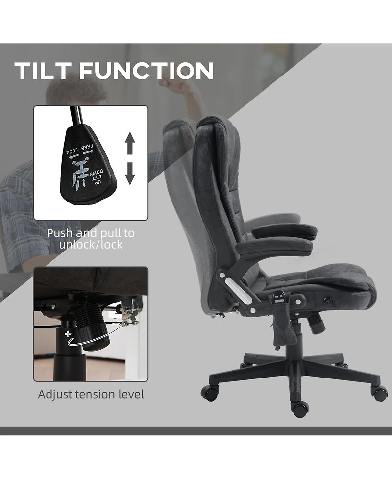 Vinsetto 6 Point Vibrating Massage Office Chair with Lumbar Heat