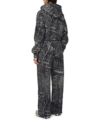 Good For Nothing Women's Woodland Blackout Camo Crop Zip Hoodie