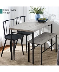 Best Choice Products 4-Piece Dining Kitchen Table Set w/ 2 Spindle-Back Chairs, Bench
