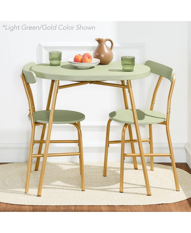 Best Choice Products 3-Piece Modern Oval Dining Table Set, Small Kitchen Dinette w/ 2 Chairs