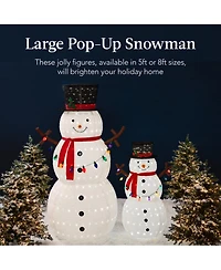Best Choice Products Lighted Pop-Up Snowman, Outdoor Christmas Holiday Decoration w/ Led Lights, Hat, Scarf