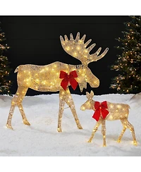 Best Choice Products 4ft 2-Piece Lighted 2D Christmas Moose Set Outdoor Decor w/ 125 Led Lights
