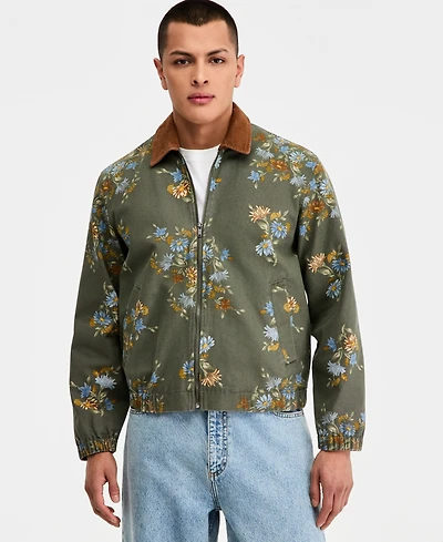 Sun + Stone Men's Floral Bunches Printed Zip Jacket, Macy's Exclusive