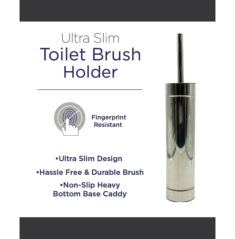 Cameo Toilet Bowl Cleaning Brush, Slim Design, Stainless-Steel Holder, Fingerprint-Proof, Rust resistant