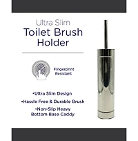 Cameo Toilet Bowl Cleaning Brush, Slim Design, Stainless-Steel Holder, Fingerprint-Proof, Rust resistant