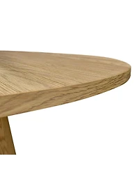 Maison Boucle 3-Piece Round Dining Table Set, 35" Wood-Look Pedestal with Fabric Upholstered Chairs for Small Kitchens