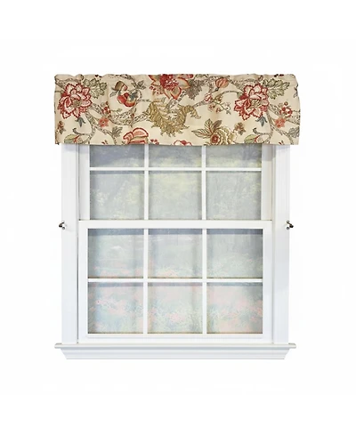 Rlf Home 100% Cotton High Quality Ceci Tailored Window Valance with 1.5" Rod Pocket 50" W X 12" L Red