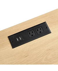 21.65" Modern Nightstand with Built-in Charging Station, Mdf Bedside Table with Usb Port