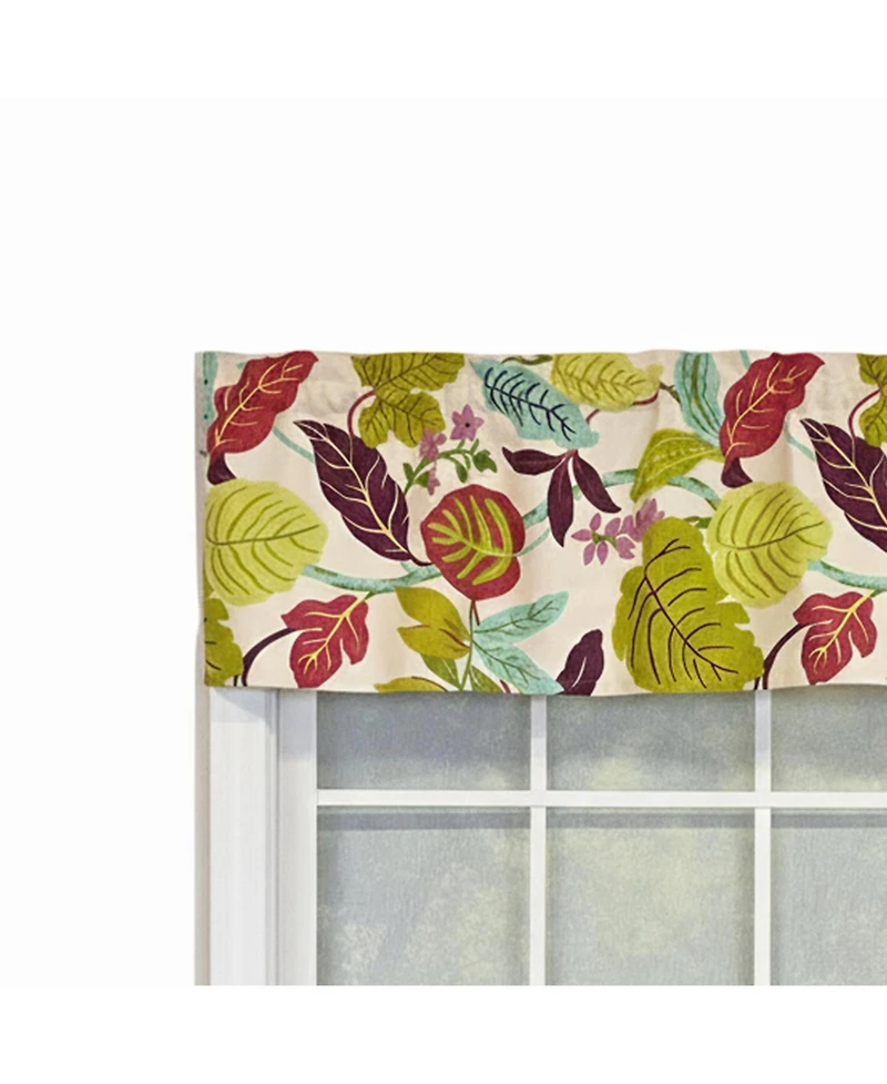 Rlf Home 100% Cotton High Quality Antonia Tailored Window Valance with 1.5" Rod Pocket 50" W X 12" L Spring