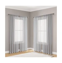 Hlc.me Essentials Sheer Voile 4 Pc. Set Window Treatment Rod Pocket Curtain Panels