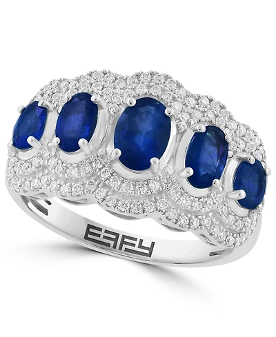 Effy Collection Sapphire (1-5/8 ct. t.w.) and Diamond (1/2 Ring 14k White Gold (Also Available Emerald)